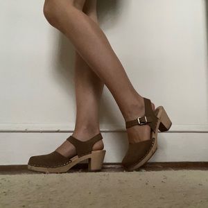 Lotta from Stockholm High Heel Brown Suede Clogs